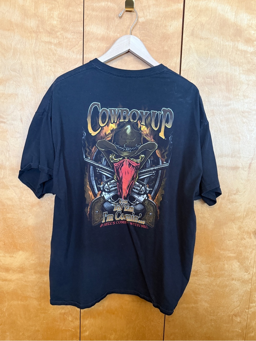 Vintage Western Cowboy Up Graphic Tee Men size 2XL